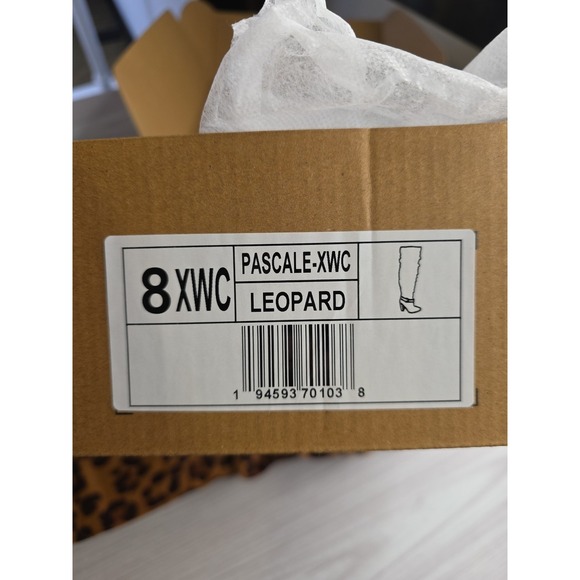 Journee Collection Leopard Print Over The Knee Boots Sz 8 XWC Extra Wide Calf - Picture 9 of 9